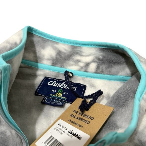 Chubbies Fleece Quarter Zip Tie Dye Pullover Men's Size Large New - Picture 8 of 8